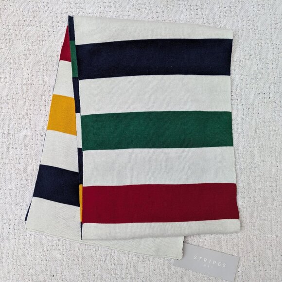 Hudson's Bay HBC Signature Stripes Scarf Cotton Classic Unisex NEW With Tags - Picture 1 of 6